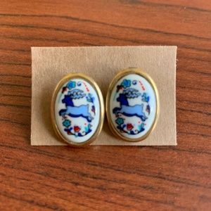 Blue Deer Vintage Earrings